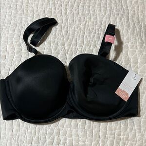 Cacique Elegant Lightly Lined Multi-Way Strapless Black Bra